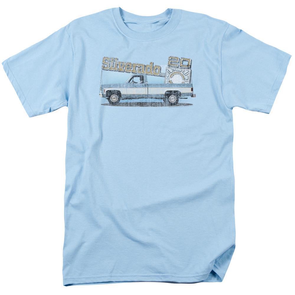 Chevrolet Old Silverado Sketch Adult 181 T Shirt Light Blue